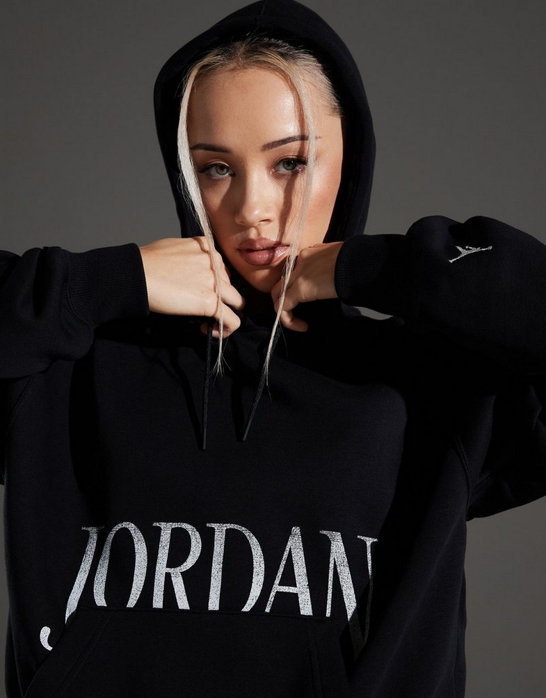 Bluza damska JORDAN BLUZA Z KAPTUREM W J BRKLN FLC PO FN5434-010 Czarny