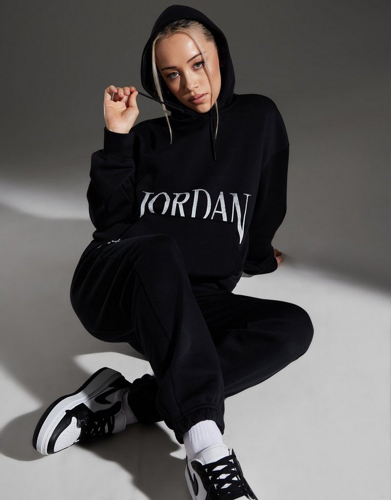 Bluza damska JORDAN BLUZA Z KAPTUREM W J BRKLN FLC PO FN5434-010 Czarny