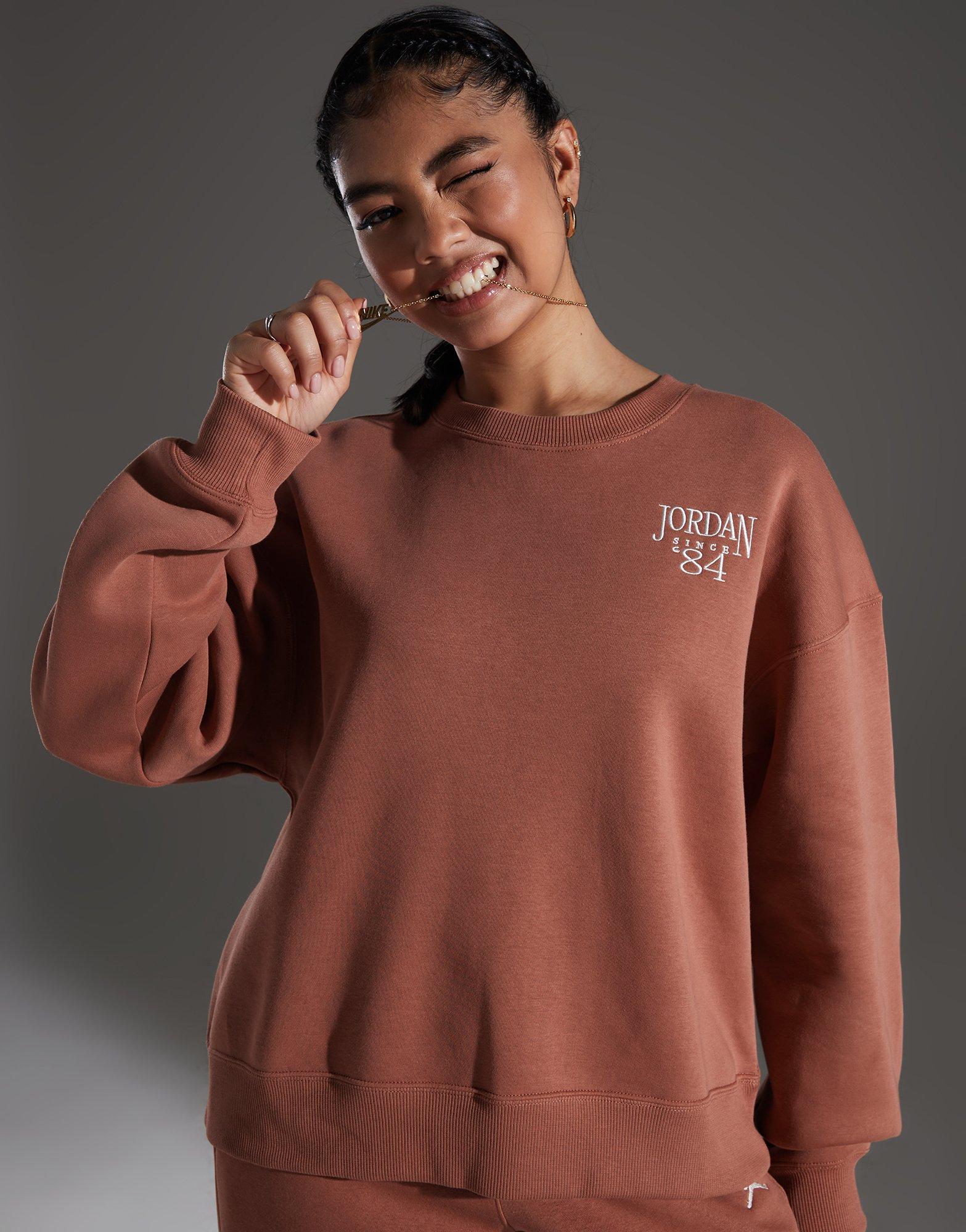 Ženski gornji dio trenirke JORDAN VESTA W J BRKLN FLC JORDAN CREW FN5437-209 smeđa