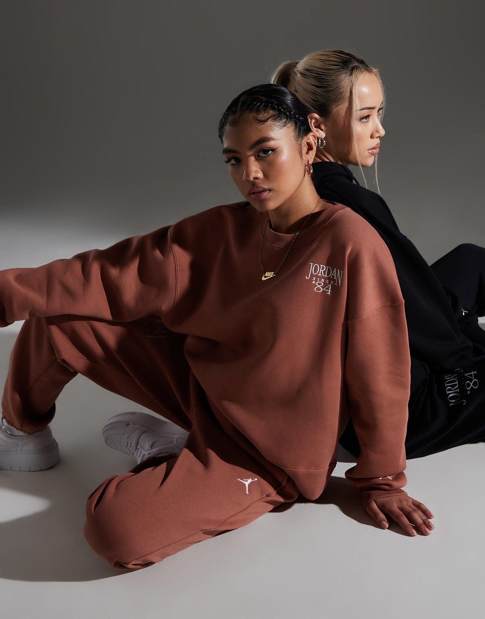 Ženski gornji dio trenirke JORDAN VESTA W J BRKLN FLC JORDAN CREW FN5437-209 smeđa