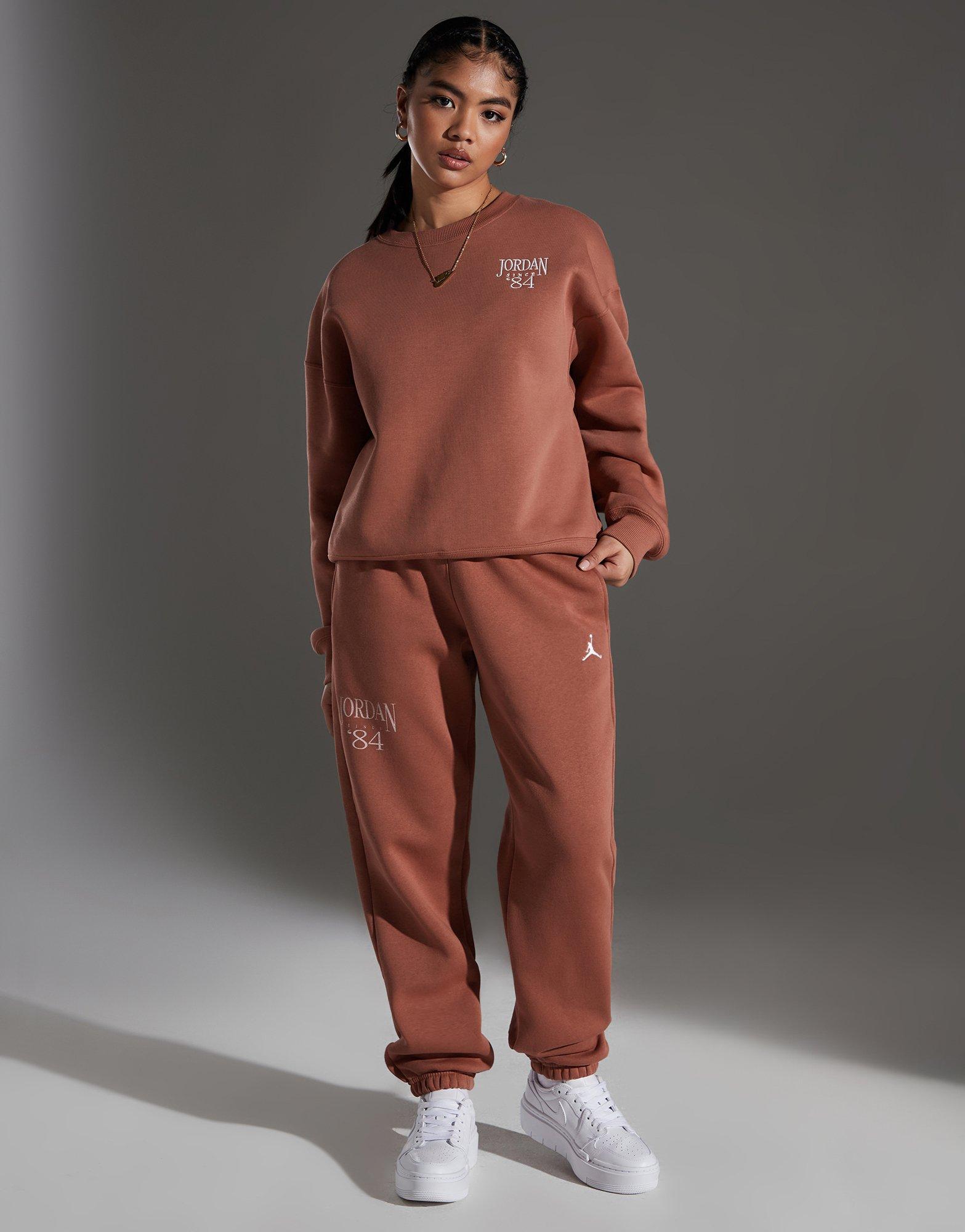 Ženski gornji dio trenirke JORDAN VESTA W J BRKLN FLC JORDAN CREW FN5437-209 smeđa