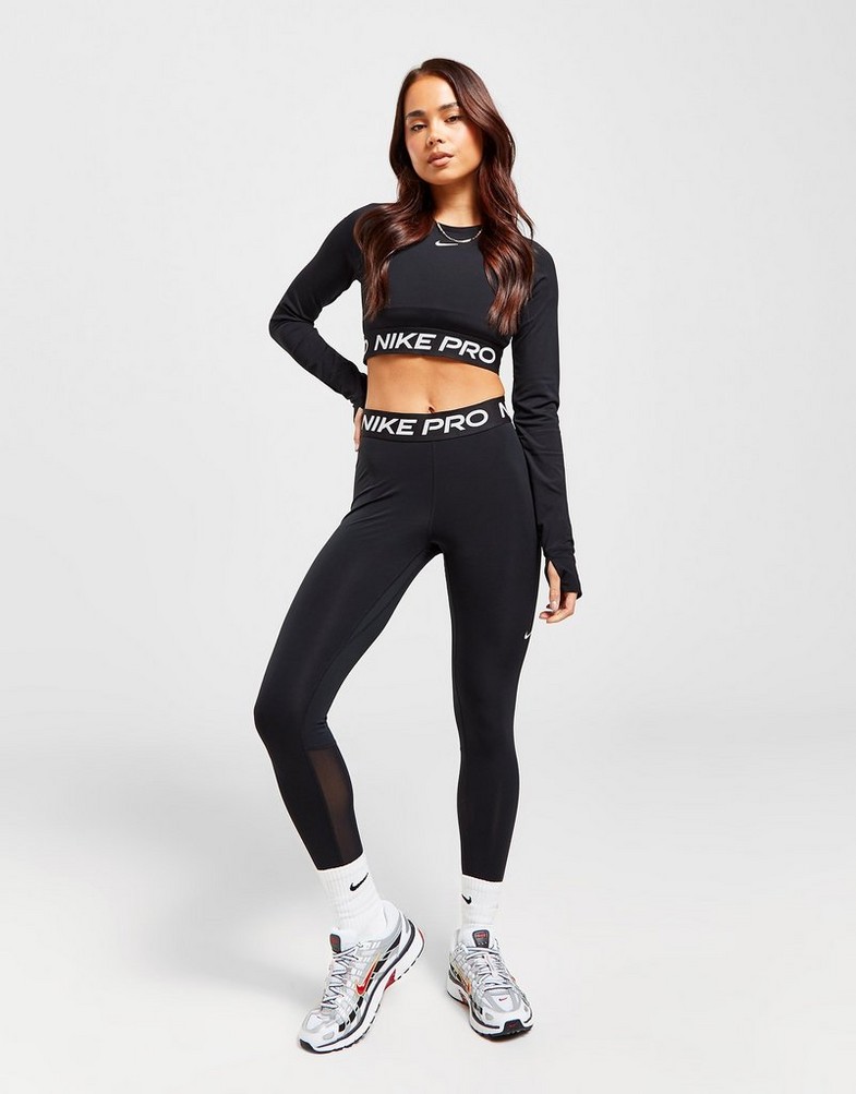 Жіночі футболки NIKE ФУТБОЛКА NIKE PRO DF 365 CROP LS PERFORMANCE FV5484-010 Чорний