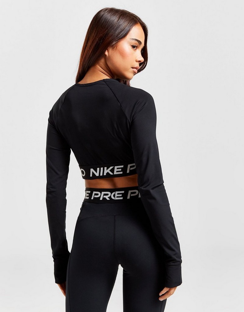 Жіночі футболки NIKE ФУТБОЛКА NIKE PRO DF 365 CROP LS PERFORMANCE FV5484-010 Чорний
