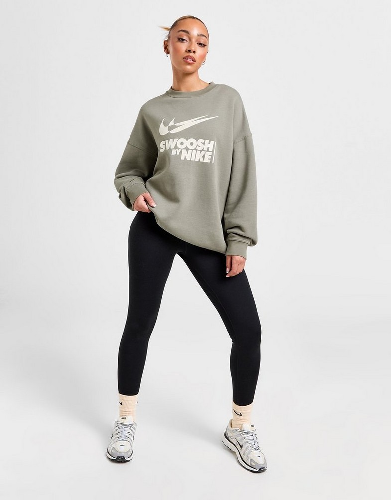Жіночі кофти NIKE КОФТА W NSW FLC OS CREW GLS GYM LIFE FZ4631-053 Сірий