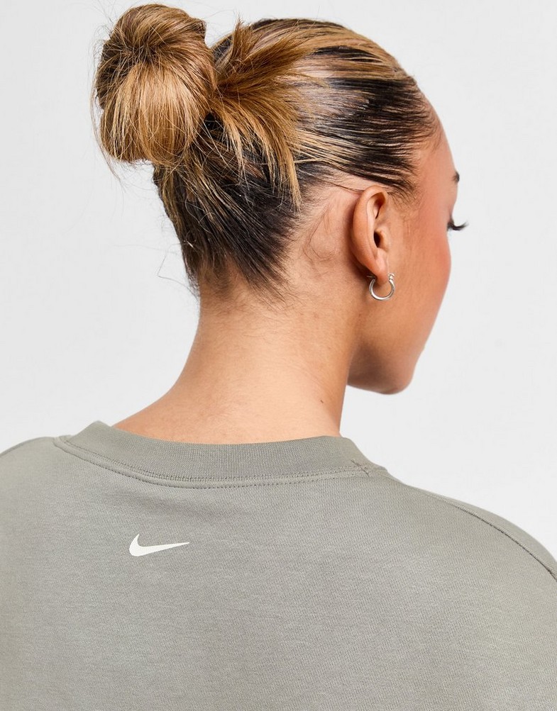 Жіночі кофти NIKE КОФТА W NSW FLC OS CREW GLS GYM LIFE FZ4631-053 Сірий
