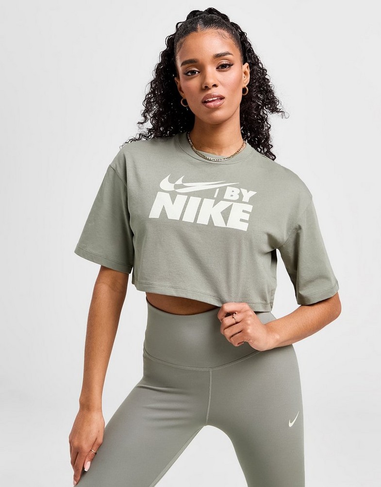 Жіночі футболки NIKE ФУТБОЛКА W NSW CROP TEE GLS GYM LIFE FZ4635-053 Сірий