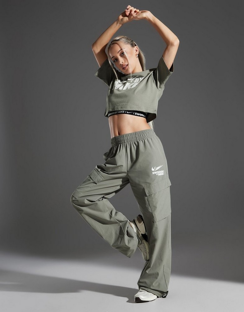 Pantaloni pentru femei NIKE PANTALONI  W NSW CARGO WOVEN GLS GYM LIFE FZ4637-053 Gri