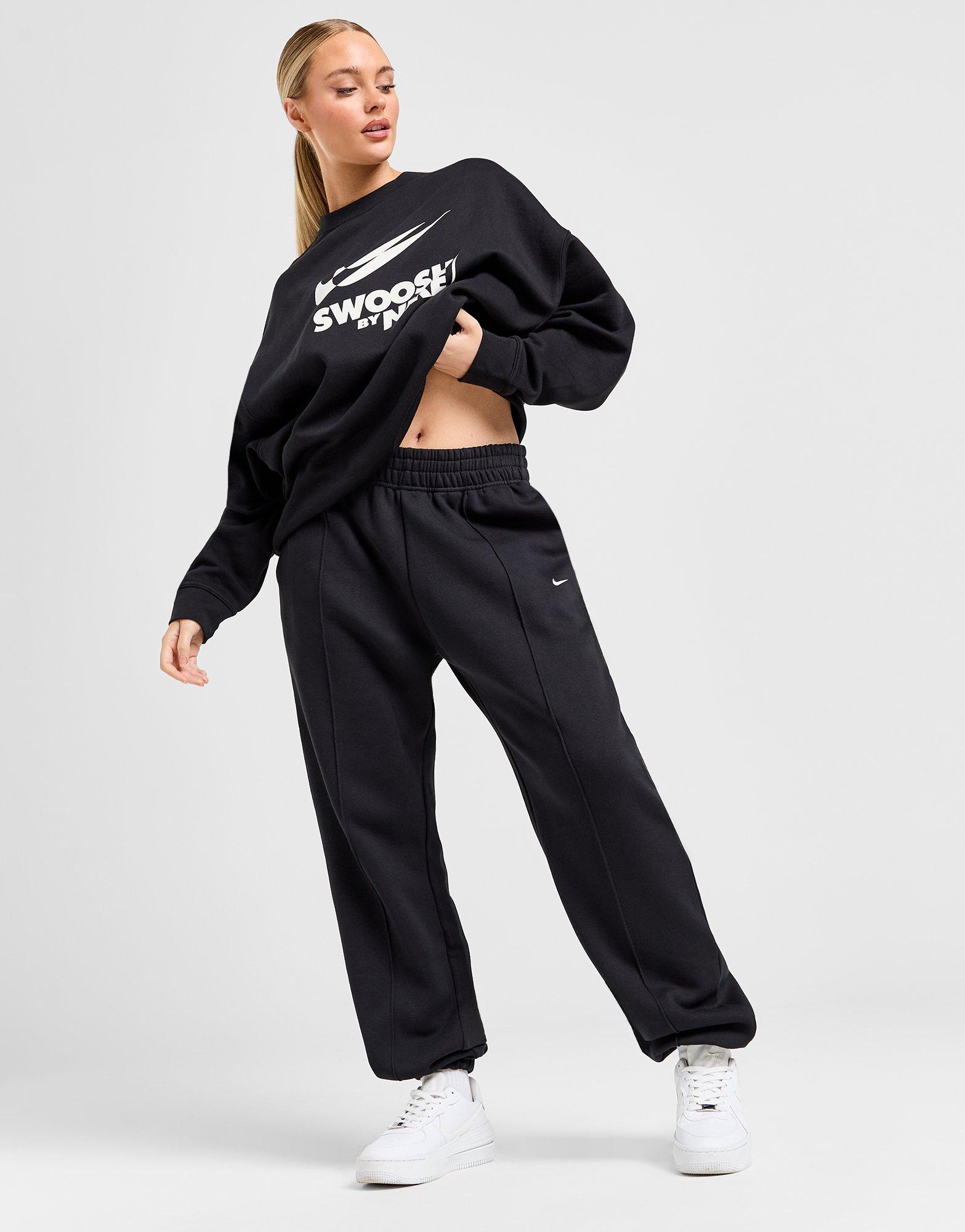 Moteriškos kelnės NIKE KELNĖS W NSW FLC PANT GLS GYM LIFE FZ4632-010 Juoda