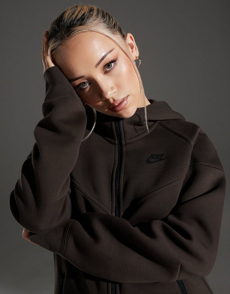 Dámská mikina NIKE MIKINA ROZEPÍNACÍ W NSW TCH FLC WR FZ HDY TECH FLEECE FB8338-237 Hnědá