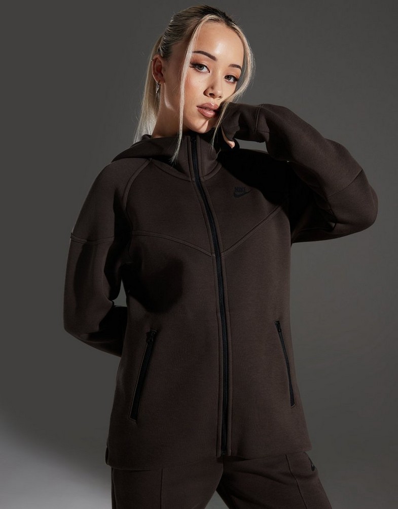 Dámská mikina NIKE MIKINA ROZEPÍNACÍ W NSW TCH FLC WR FZ HDY TECH FLEECE FB8338-237 Hnědá