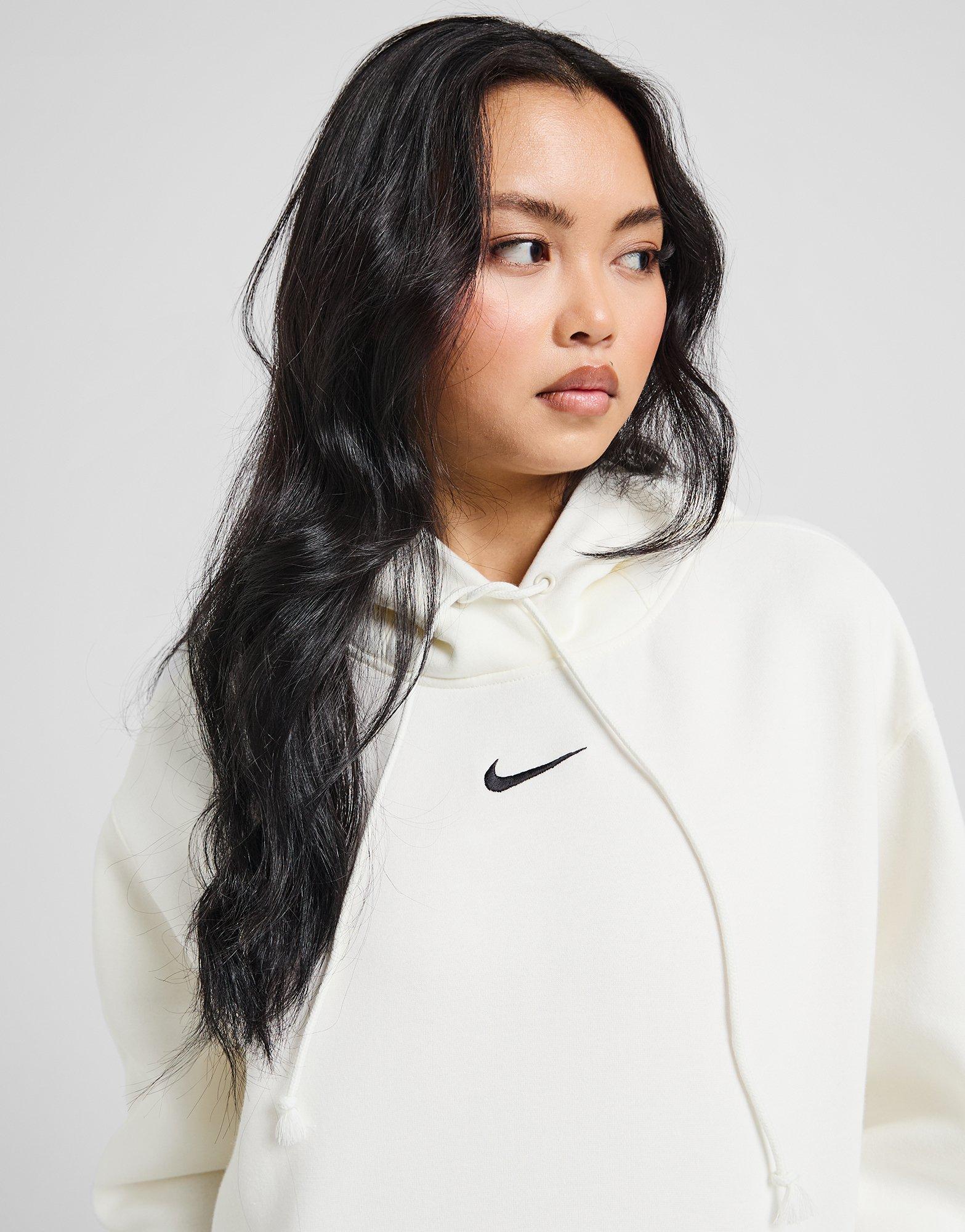 Дамска блуза NIKE СУИТЧЪР С КАЧУЛКА W NSW PHNX FLC OS CREW DQ5860-133 Бял