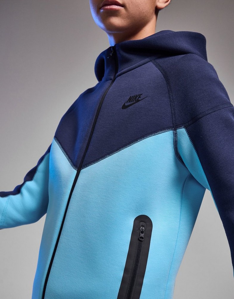 Gyerek pulóver NIKE PULÓVER CIPZÁRAS KAPUCNIS B NSW TECH FLC FZ B FD3285-410 Sötétkék
