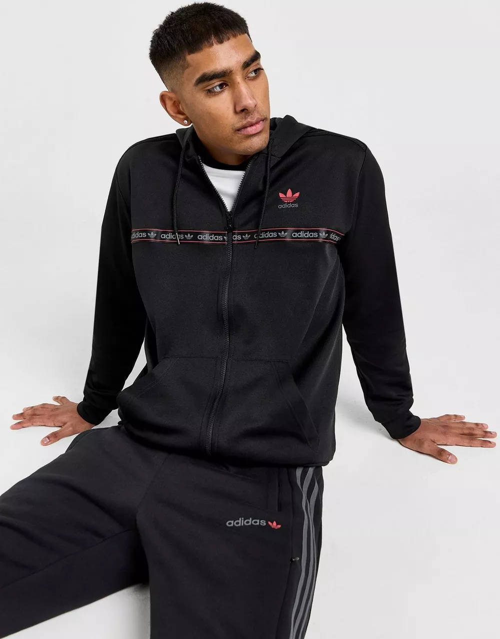 ADIDAS КОФТА НА БЛИСКАВЦІ   З КАПЮШОНОМ FZ TAPE HD GRY, фото 1 з 5