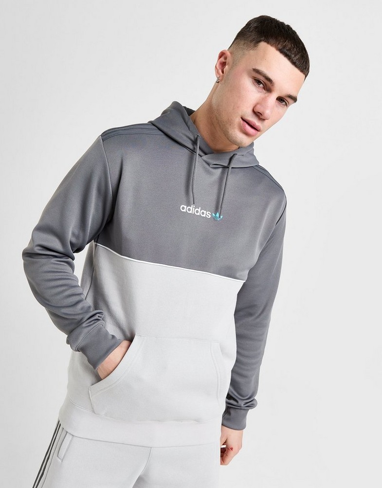 Bluza męska ADIDAS BLUZA Z KAPTUREM CM OH HD FABRIC MIX IW6424 Szary