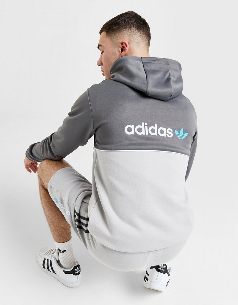 Bluza męska ADIDAS BLUZA Z KAPTUREM CM OH HD FABRIC MIX IW6424 Szary