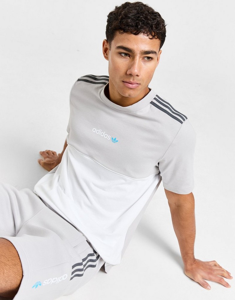 Férfi póló ADIDAS PÓLÓ NY TAPE TEE FABRIC MIX IS6116 Szürke