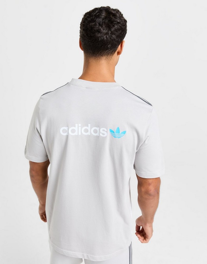 Férfi póló ADIDAS PÓLÓ NY TAPE TEE FABRIC MIX IS6116 Szürke