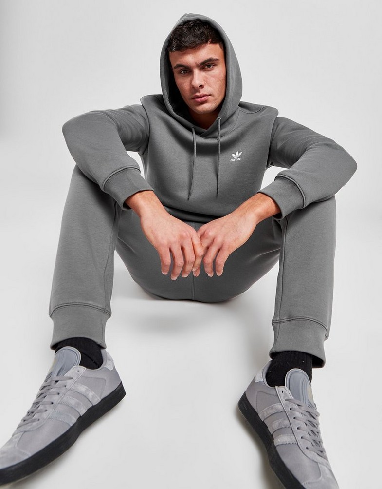 Vyriškas džemperis ADIDAS DŽEMPERIS SU GOBTUVU ESSENTIAL HOODY ORIGINALS CORE IZ0023 Pilka
