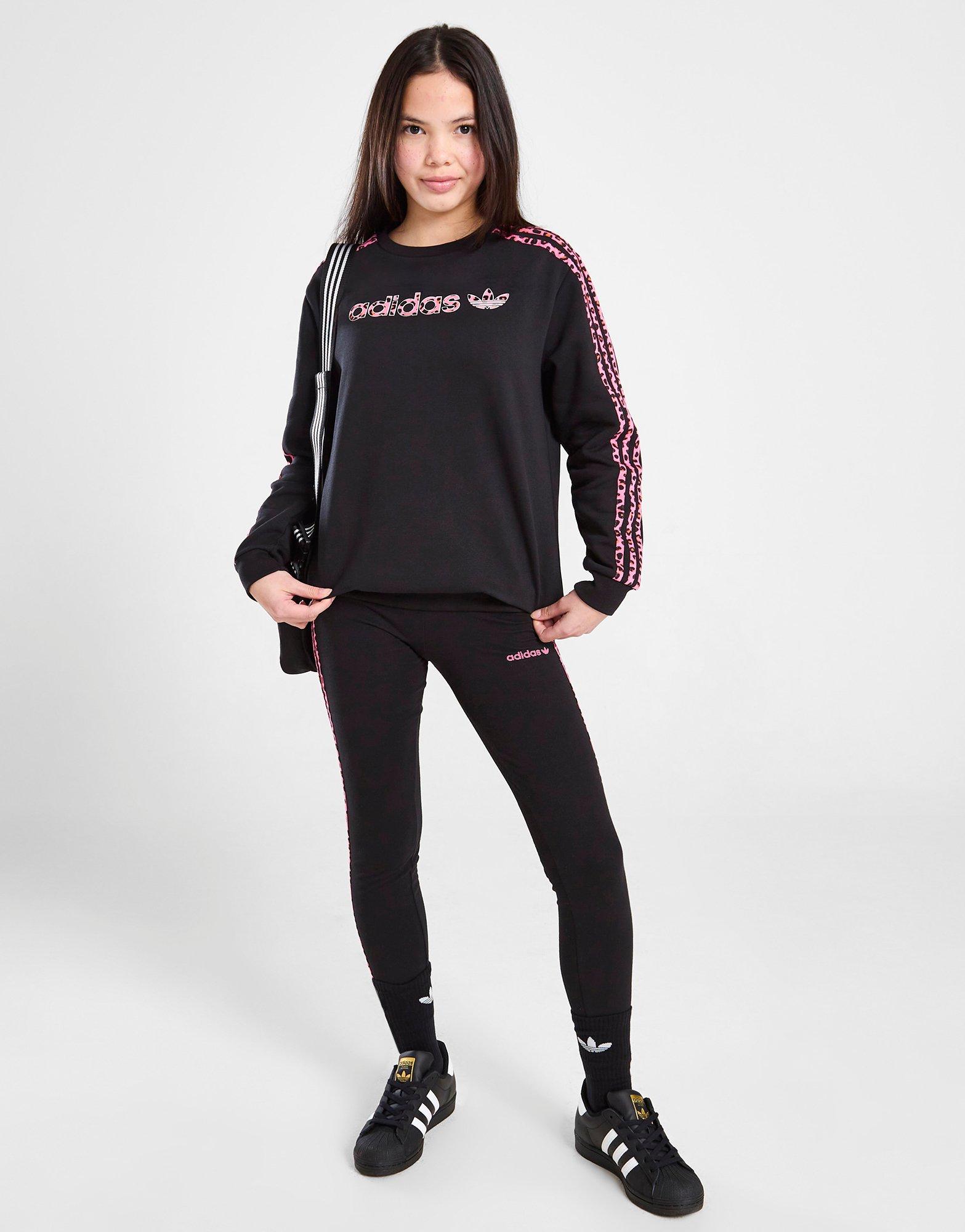 Bluză pentru copii ADIDAS BLUZĂ LEOPARD INFILL CREW BLK G IS6576 Negru