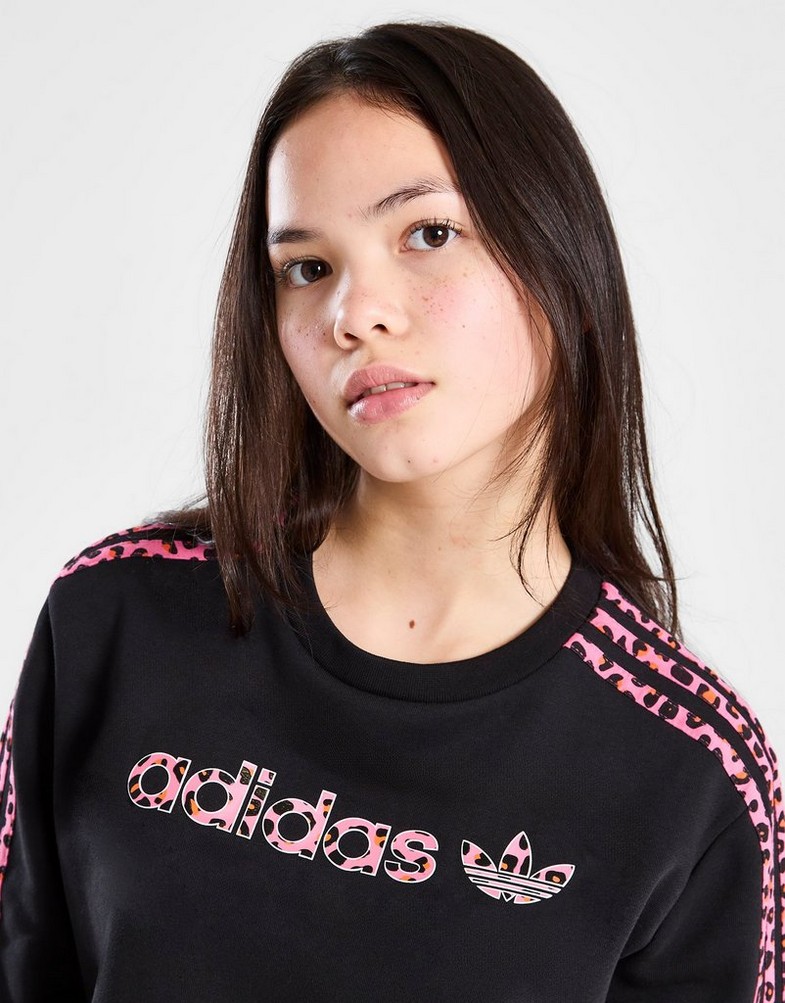 Bluza dziecięca ADIDAS BLUZA LEOPARD INFILL CREW BLK G