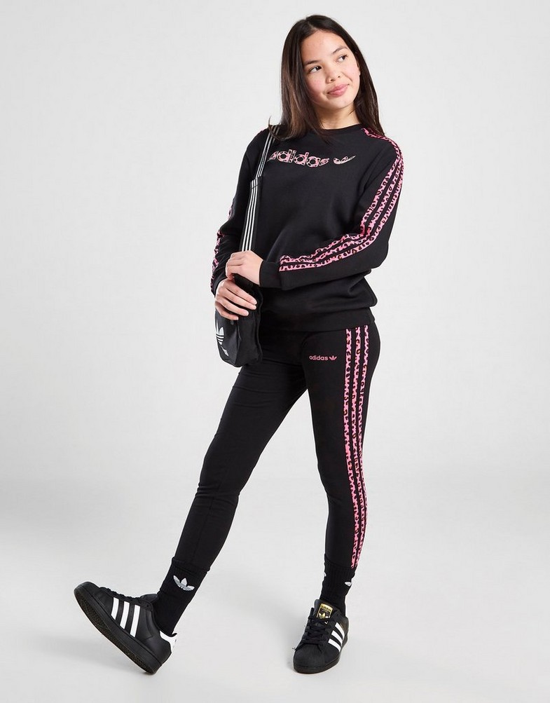 Дитячі штани ADIDAS ЛОСИНИ LEOPARD 3STRIPE LEGG BLK G IM6396 Чорний