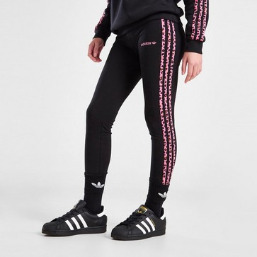 Pantaloni pentru copii ADIDAS COLANȚI LEOPARD 3STRIPE LEGG BLK G