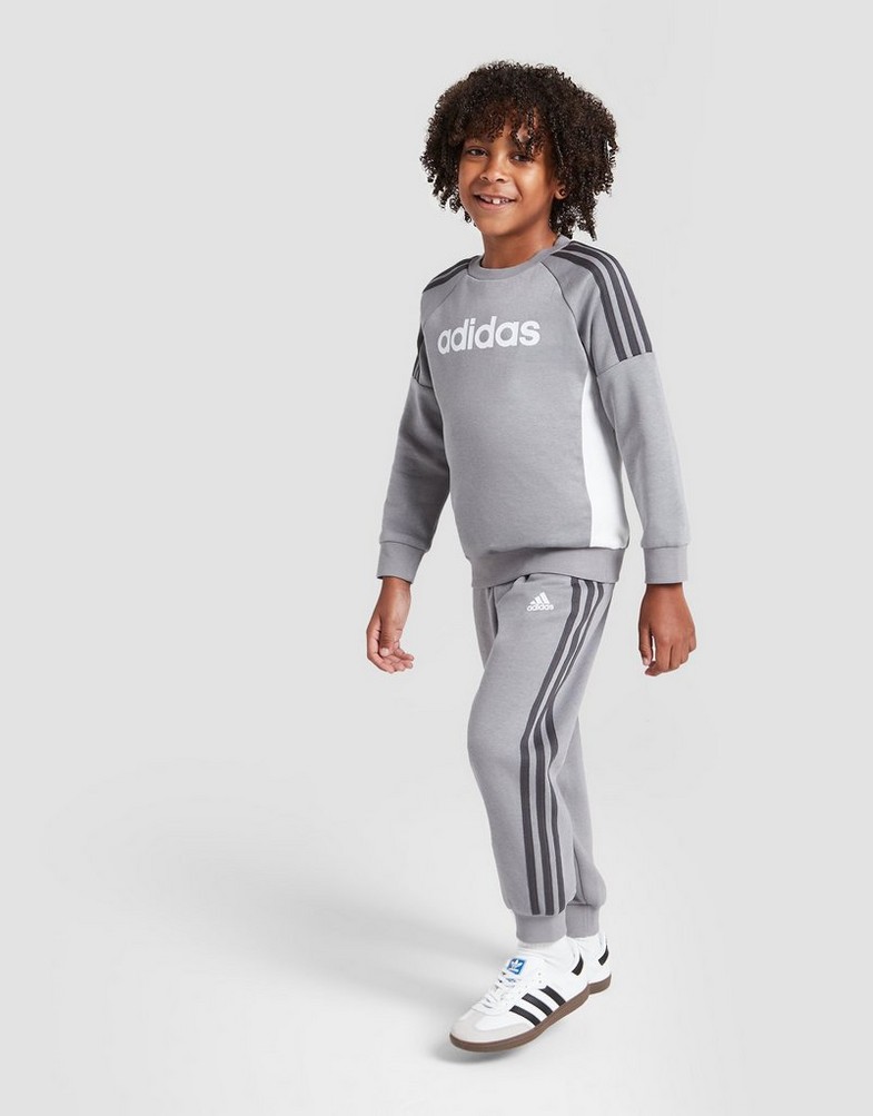 Vaikiški sportiniai kostiumai ADIDAS KOMPLEKTAS CREW SUIT LK B IS6353 Pilka