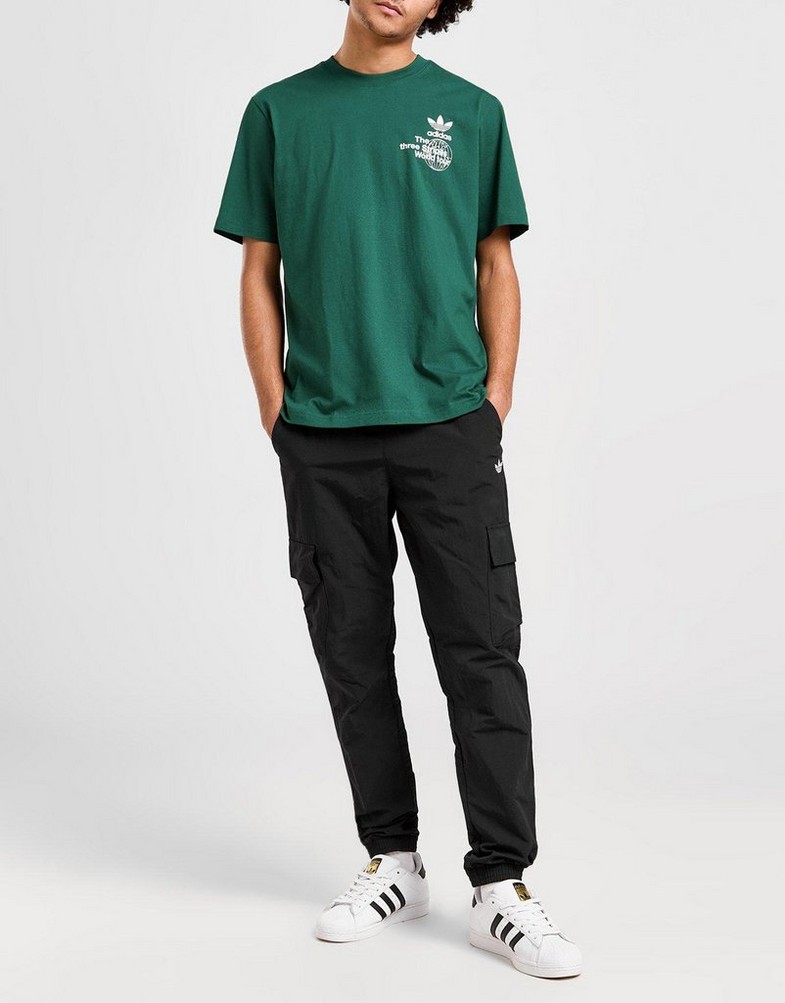 Koszulka, t-shirt męski ADIDAS   T-SHIRT BAND TEES - WORLD TOUR ADICOLOR JE4267 Zielony