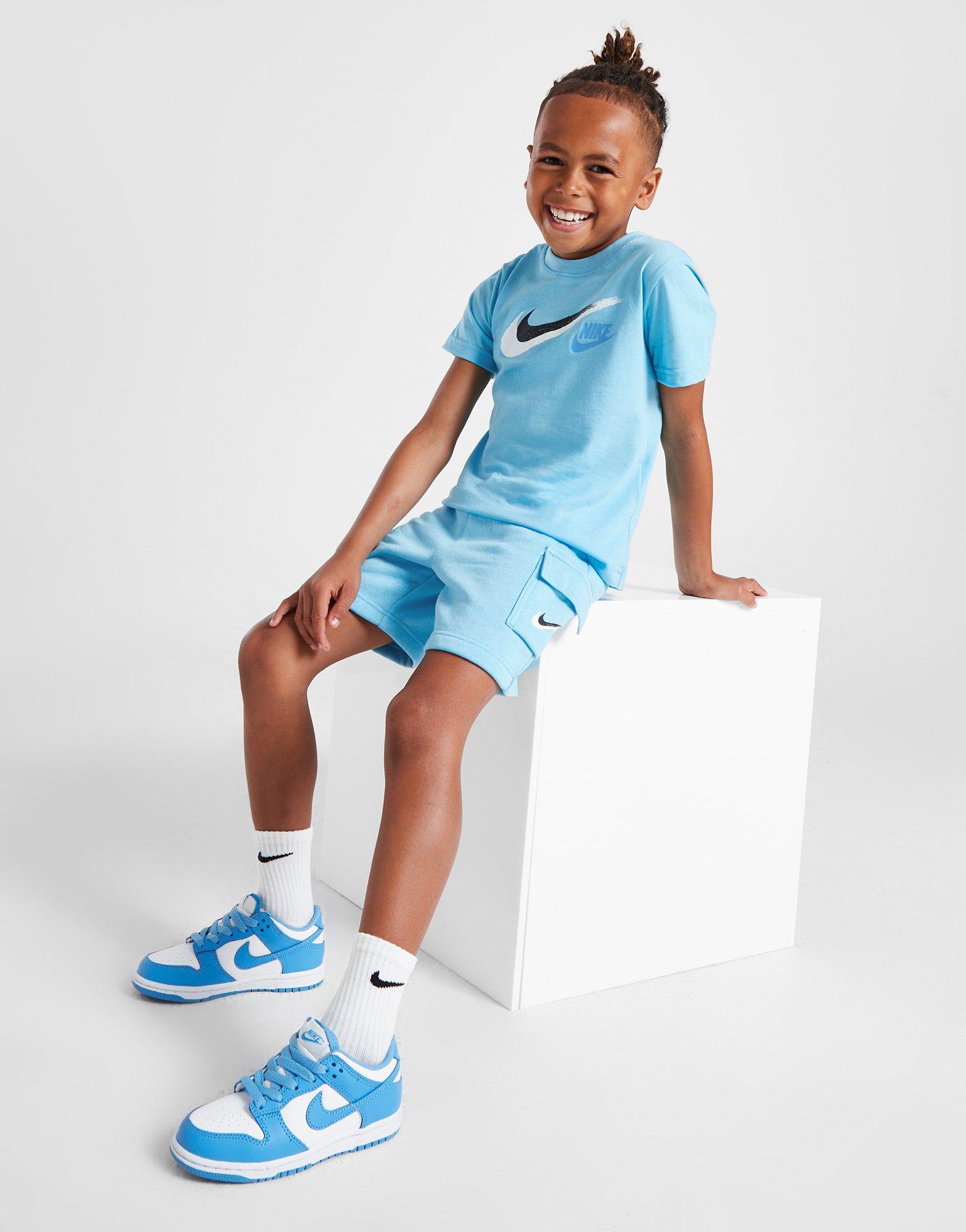 Nike Szett Dbl Swsh Tee/sht Blu B