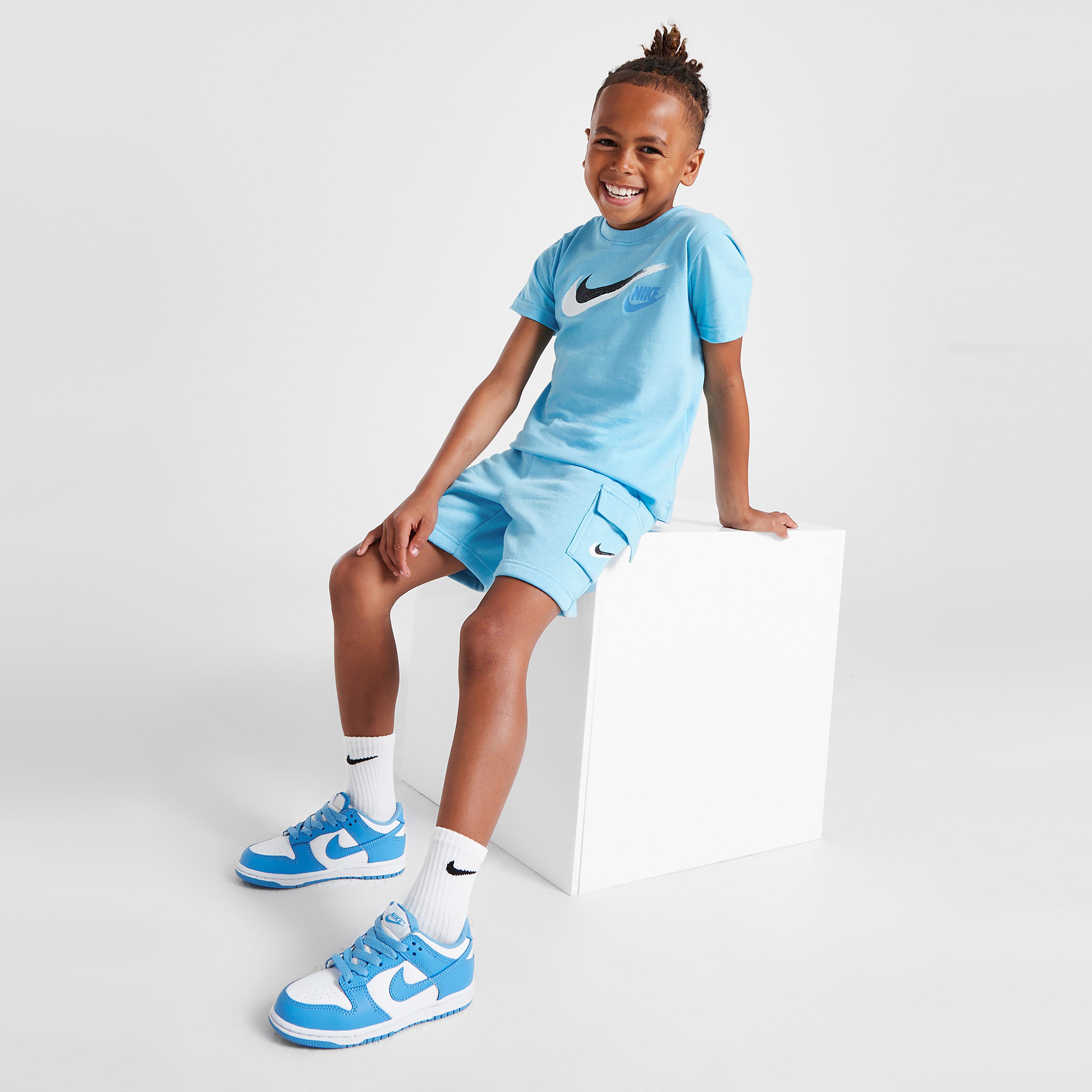 Komplet dresowy dziecięcy NIKE KOMPLET DBL SWSH TEE/SHT BLU B