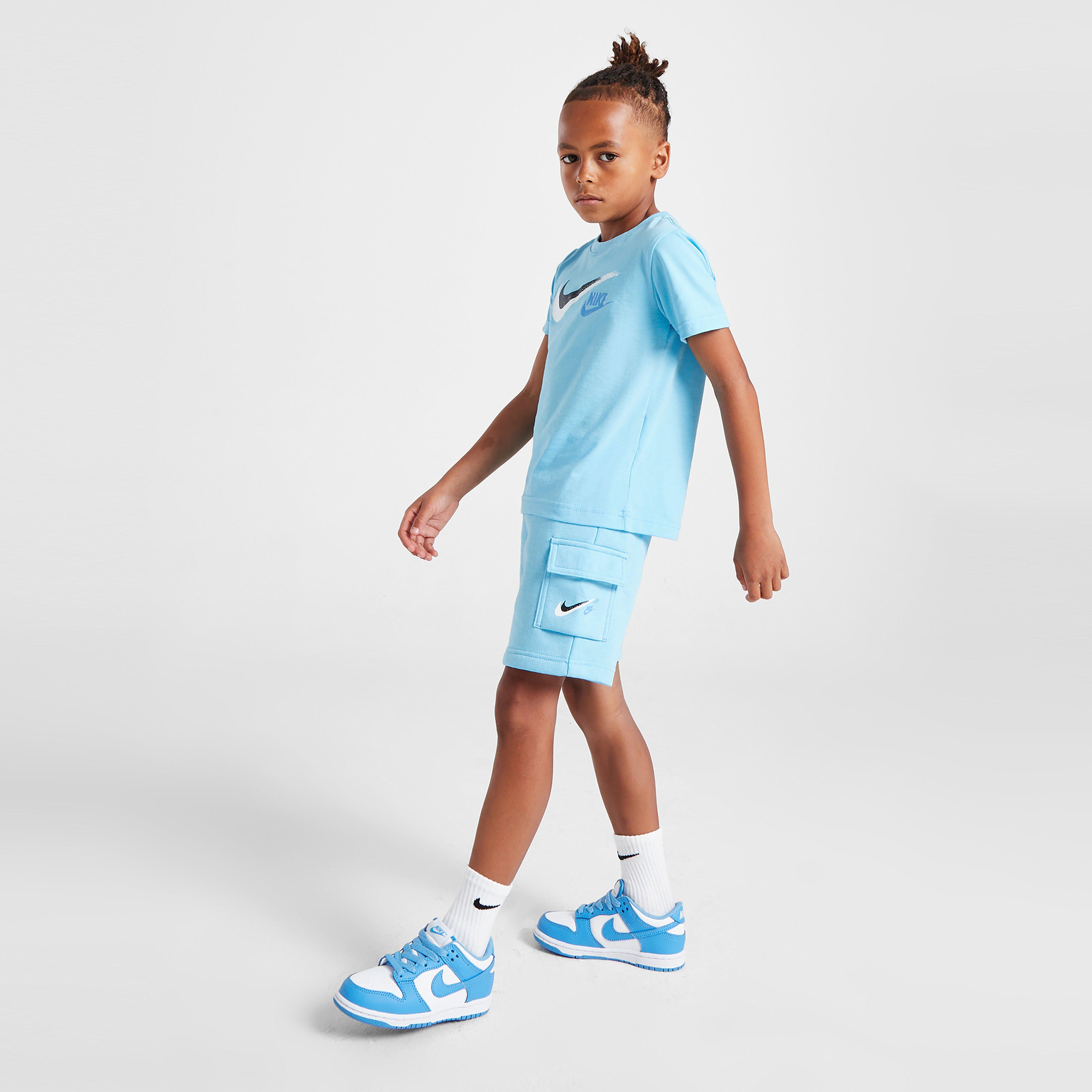 Komplet dresowy dziecięcy NIKE KOMPLET DBL SWSH TEE/SHT BLU B