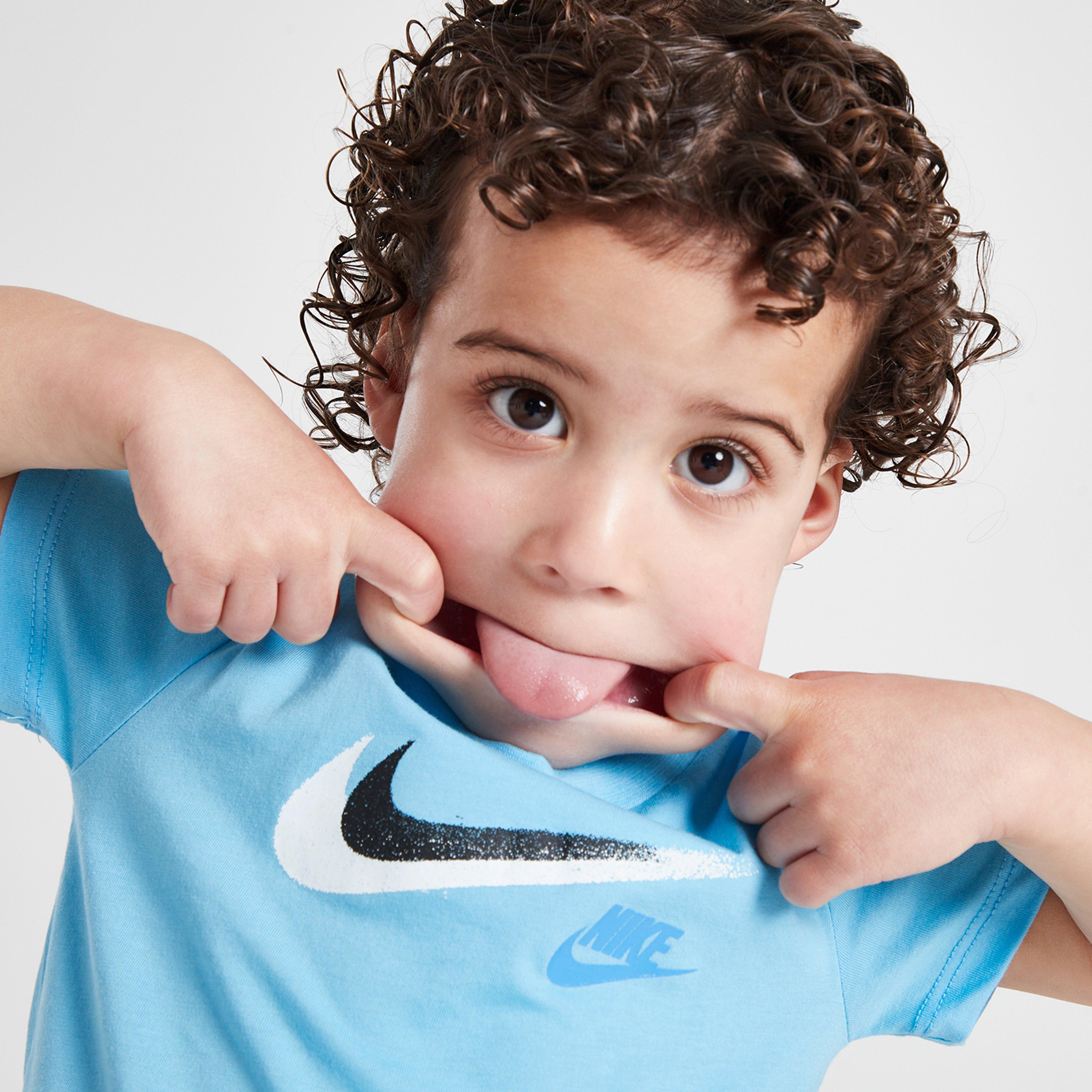 Komplet dresowy dziecięcy NIKE KOMPLET DBL SWSH TEE/SHT BLU B