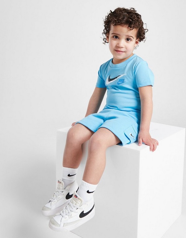 Nike Komplet Dbl Swsh Tee/sht Blu B - obrazek 3