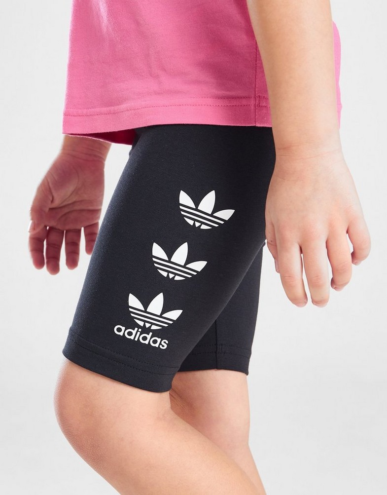 Komplet dresowy dziecięcy ADIDAS KOMPLET RPT TREF TEE/SHT PNK/BLK G IX0755 Różowy