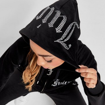 JUICY COUTURE СУИТЧЪР СЪС ЗАКОПЧАВАНЕ   С КАЧУЛКА DMNT BLK