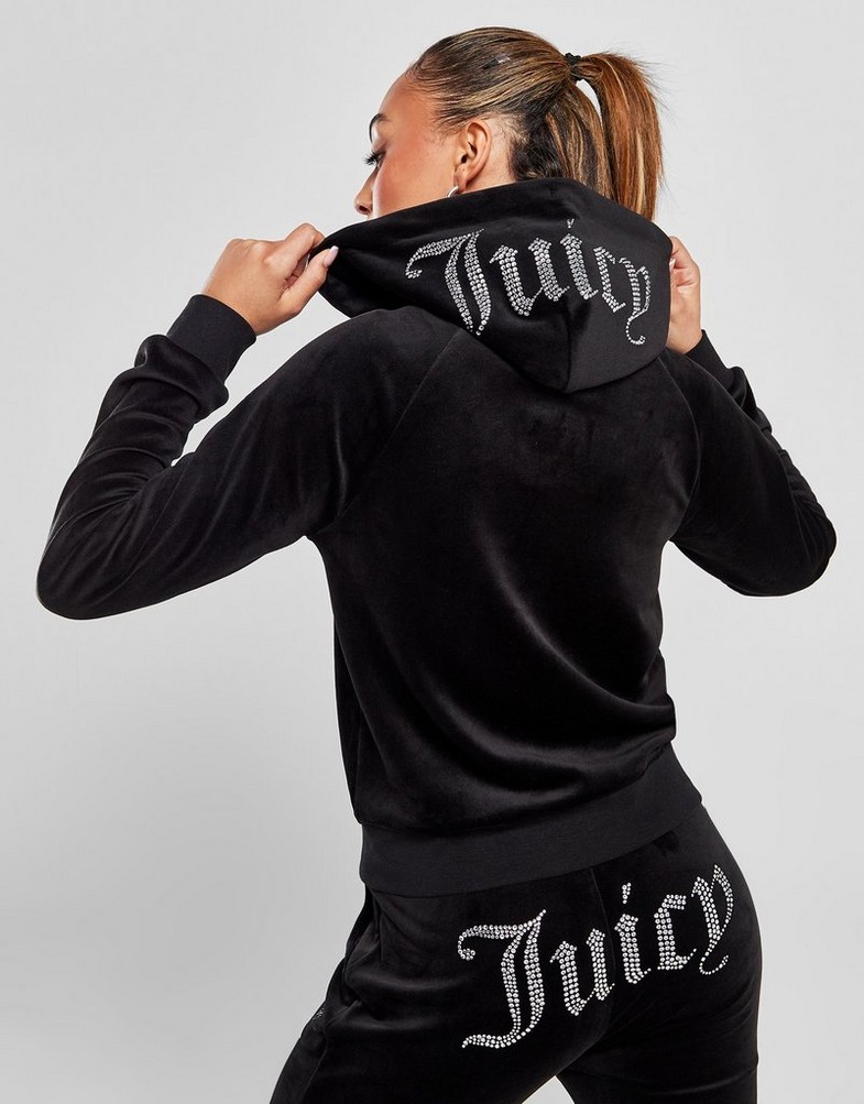Жіночі кофти JUICY COUTURE КОФТА НА БЛИСКАВЦІ   З КАПЮШОНОМ DMNT BLK JCJDW298101 Чорний