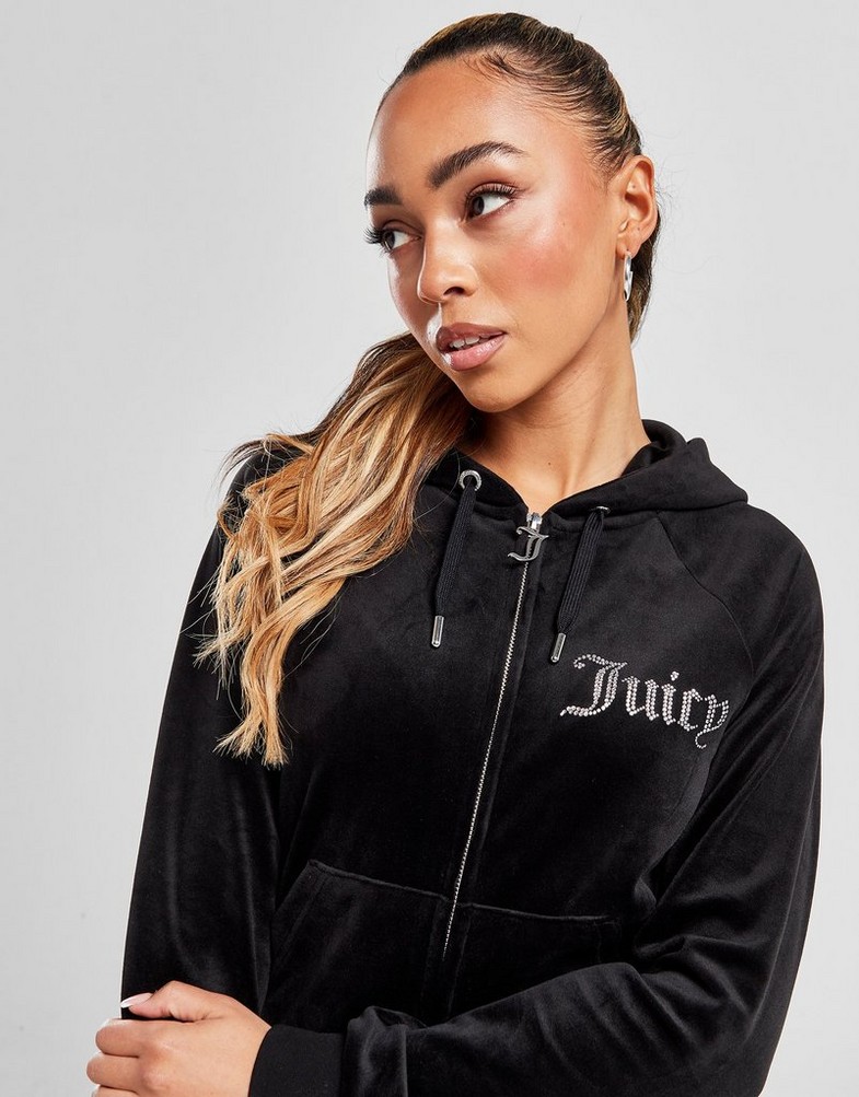 Női pulóver JUICY COUTURE PULÓVER CIPZÁRAS KAPUCNIS DMNT BLK