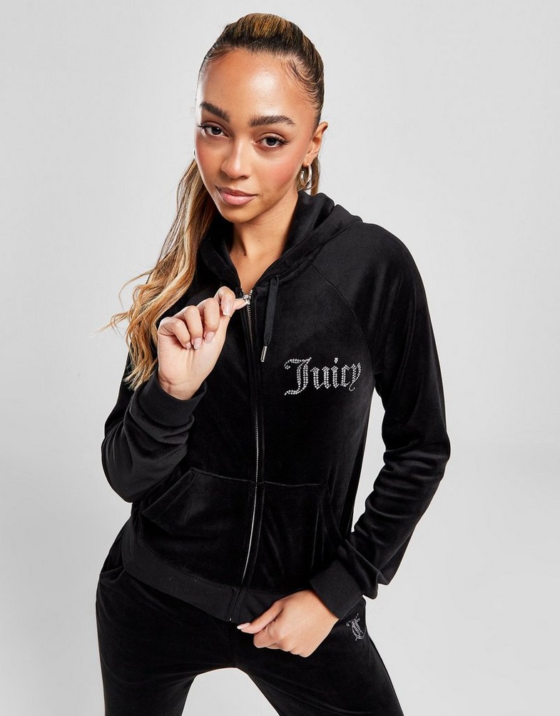 Női pulóver JUICY COUTURE PULÓVER CIPZÁRAS KAPUCNIS DMNT BLK