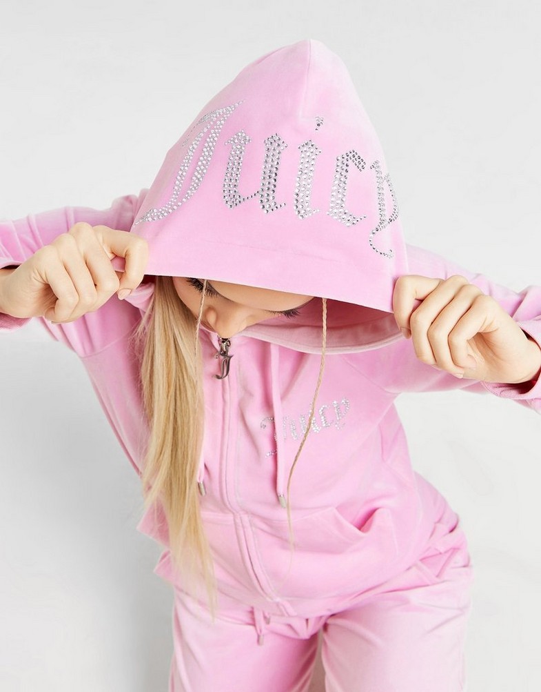 Női pulóver JUICY COUTURE PULÓVER CIPZÁRAS KAPUCNIS DMNT PINK