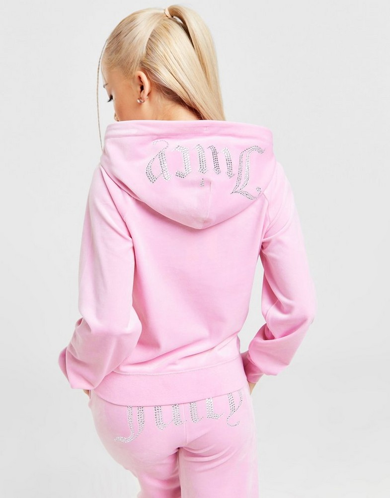 Női pulóver JUICY COUTURE PULÓVER CIPZÁRAS KAPUCNIS DMNT PINK