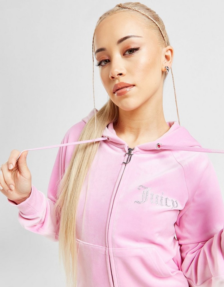 Női pulóver JUICY COUTURE PULÓVER CIPZÁRAS KAPUCNIS DMNT PINK