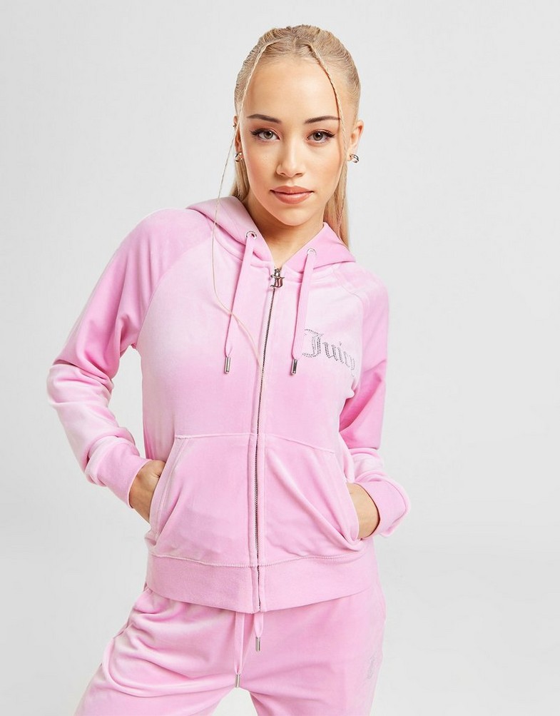 Női pulóver JUICY COUTURE PULÓVER CIPZÁRAS KAPUCNIS DMNT PINK