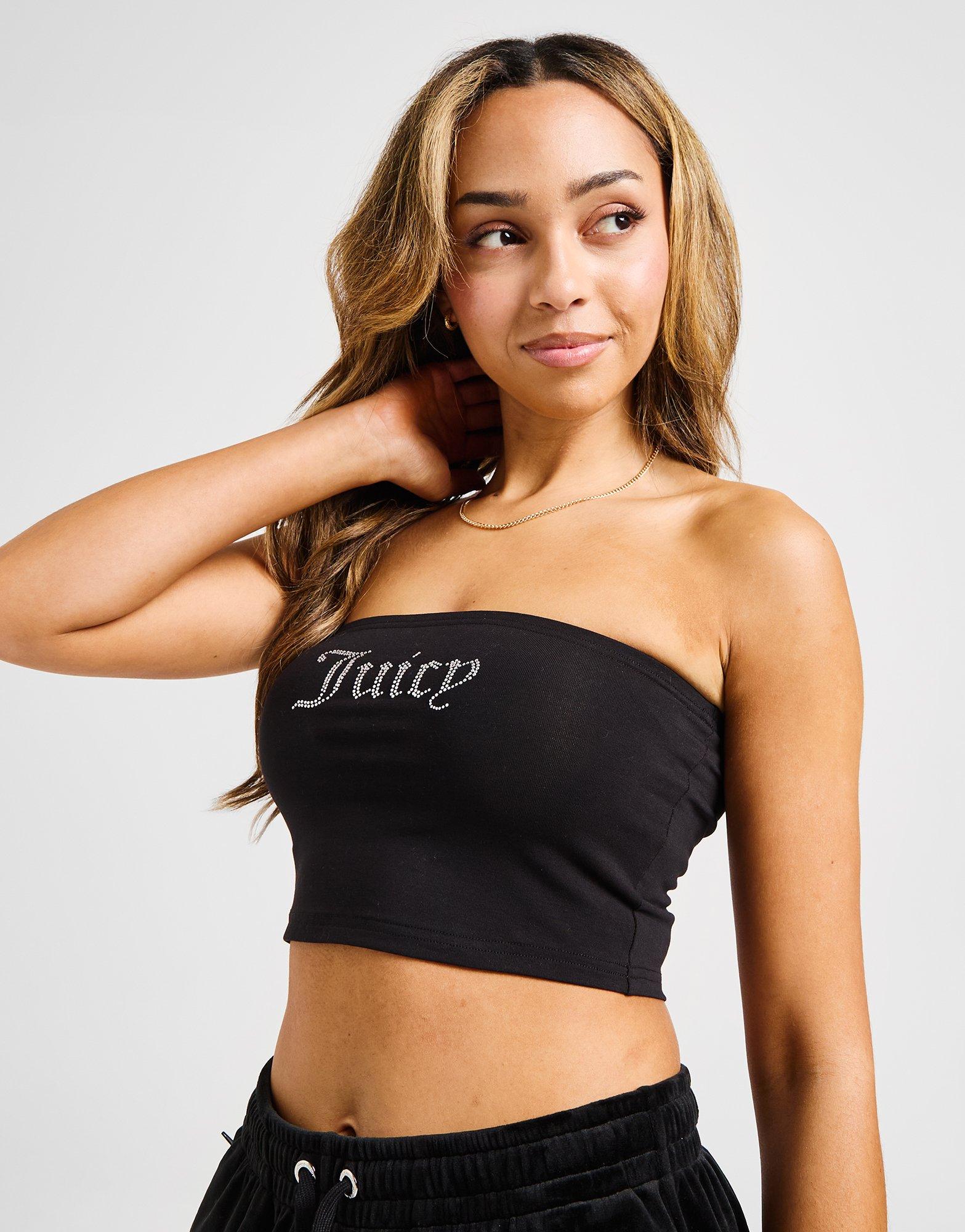 Дамски топ JUICY COUTURE DMNT LOGO BANDEAU BLK JCJDW302101 Черен