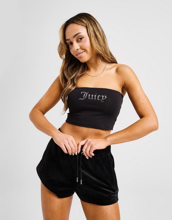 Juicy Couture Dmnt Logo Bandeau Blk - obrazek 3