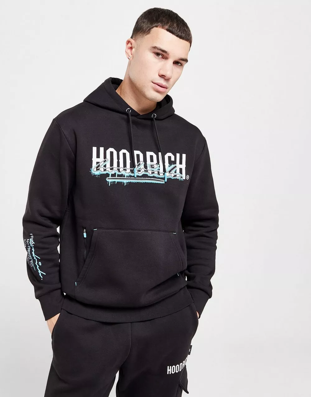 HOODRICH КОФТА З КАПЮШОНОМ SPLATTER HD BLK, фото 1 з 6