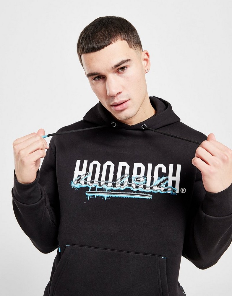 Férfi pulóverek HOODRICH PULÓVER KAPUCNIS SPLATTER HD BLK