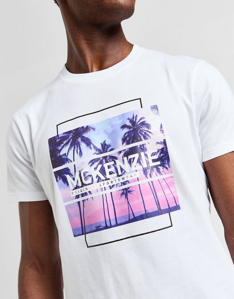 Koszulka, t-shirt męski MCKENZIE T-SHIRT SUNSET PALM WHT .