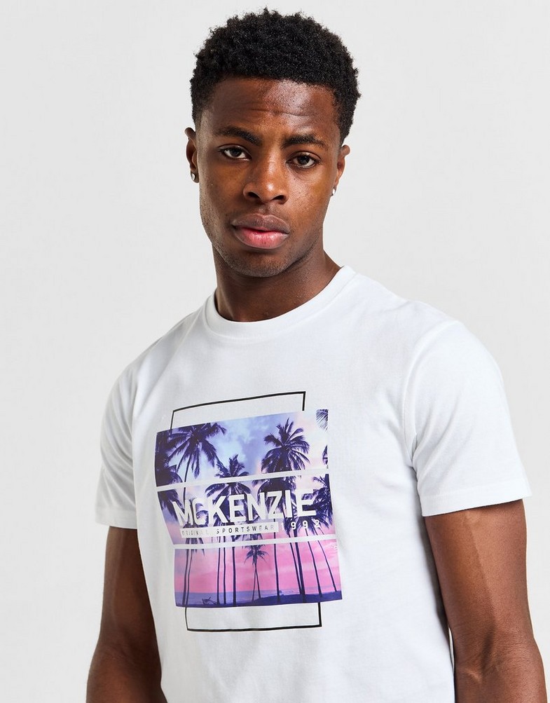 Koszulka, t-shirt męski MCKENZIE T-SHIRT SUNSET PALM WHT .