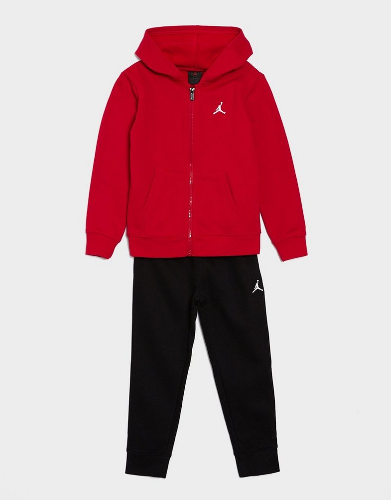 Gyerek melegítőszett JORDAN MELEGÍTŐ MJ BRKLYN FLC FZ HOODIE SET 6BD325-023 Piros