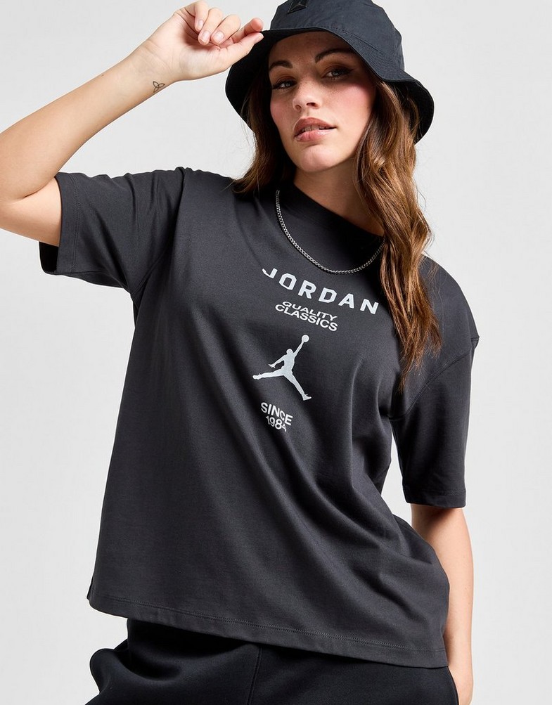 Дамска тениска ТЕНИСКА W JORDAN SS GF GFX TEE JQC OFF NOIR/(SAIL)